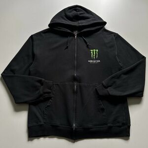Black Monster Energy Zip-Up Hoodie
